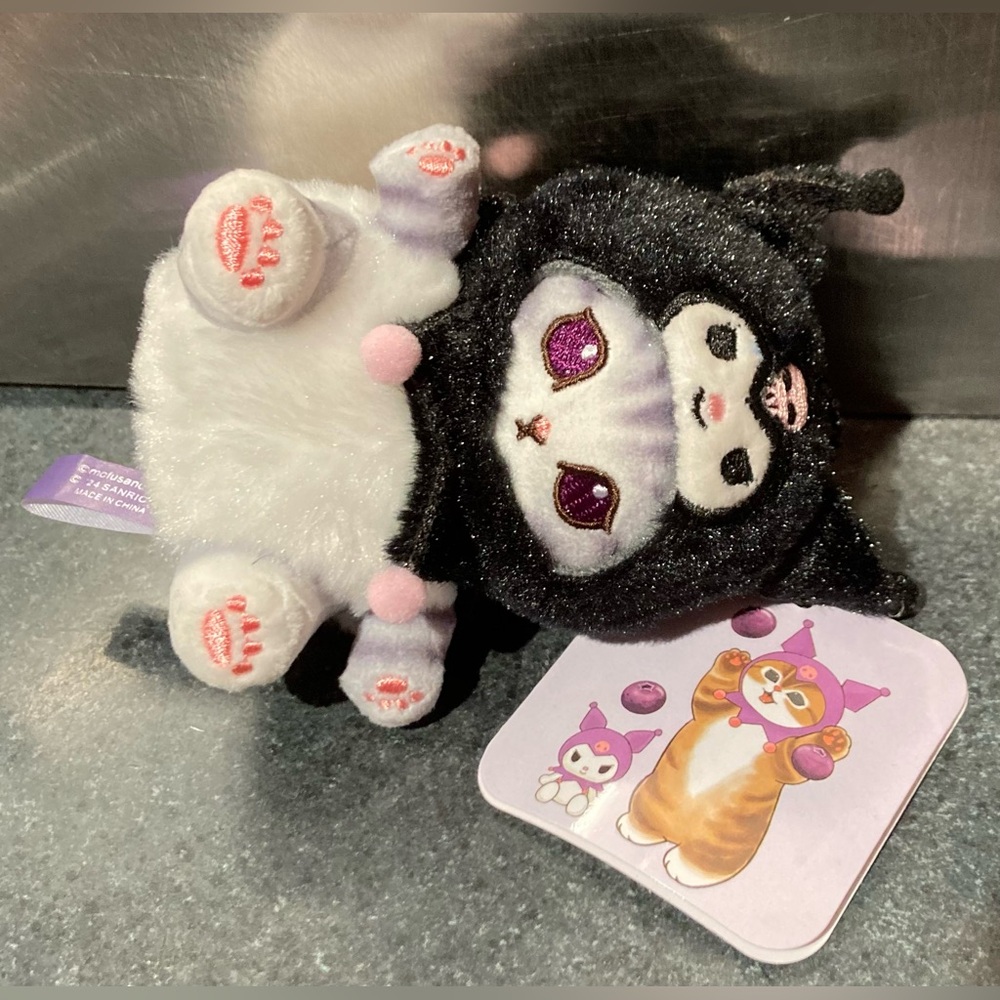 🐱🐰 11.5cm Japan Sanrio Mofusand Cat Cross-Dressing Kuromi / My Melody Plush Doll - Picture 7 of 8